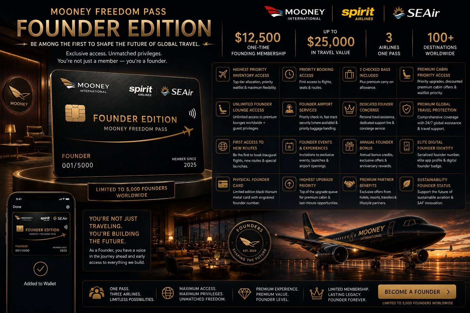Mooney Founder Edition Detailed Dashboard Overview