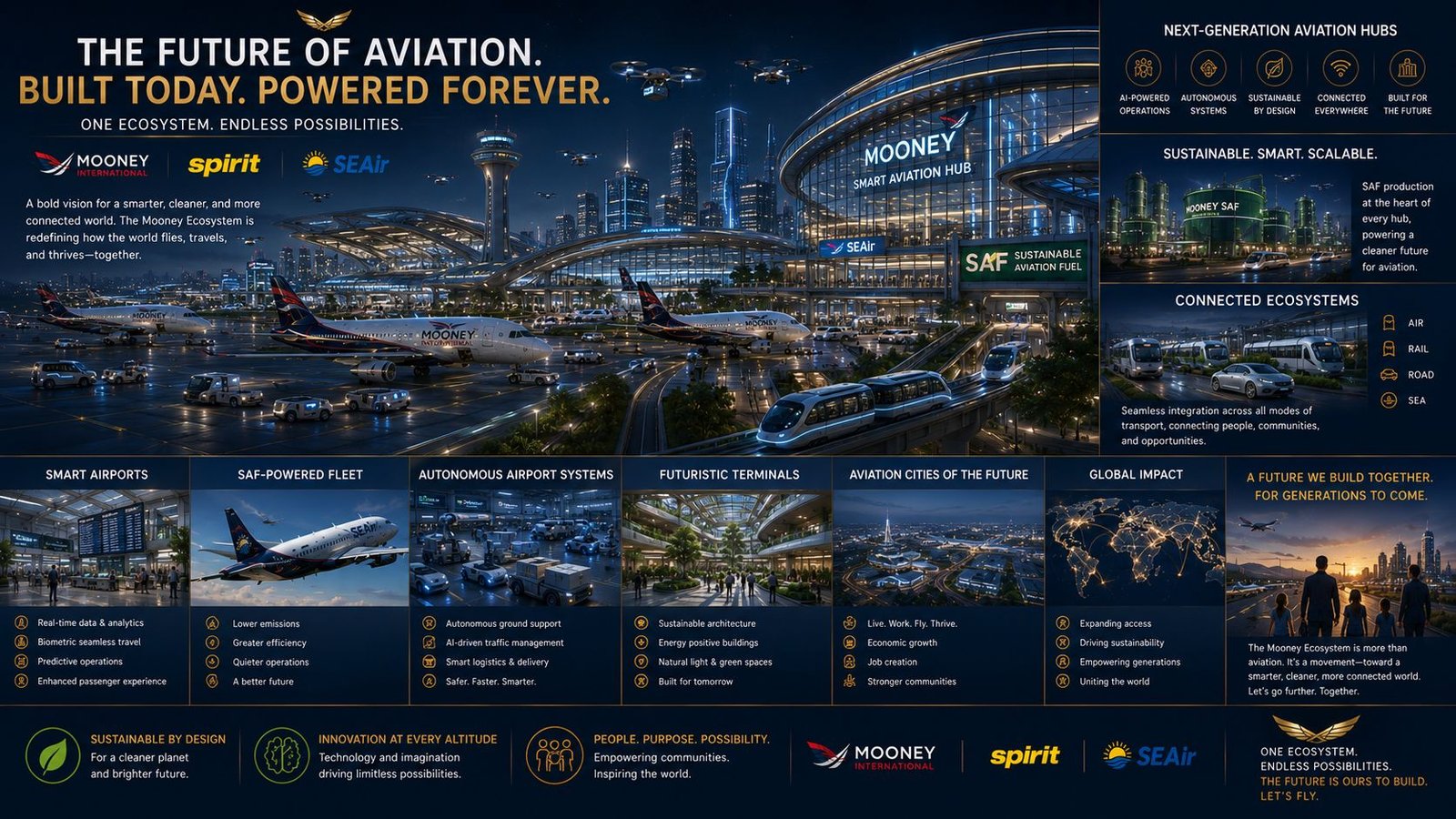 Mooney International future vision of long-haul and sustainable connected aviation networks