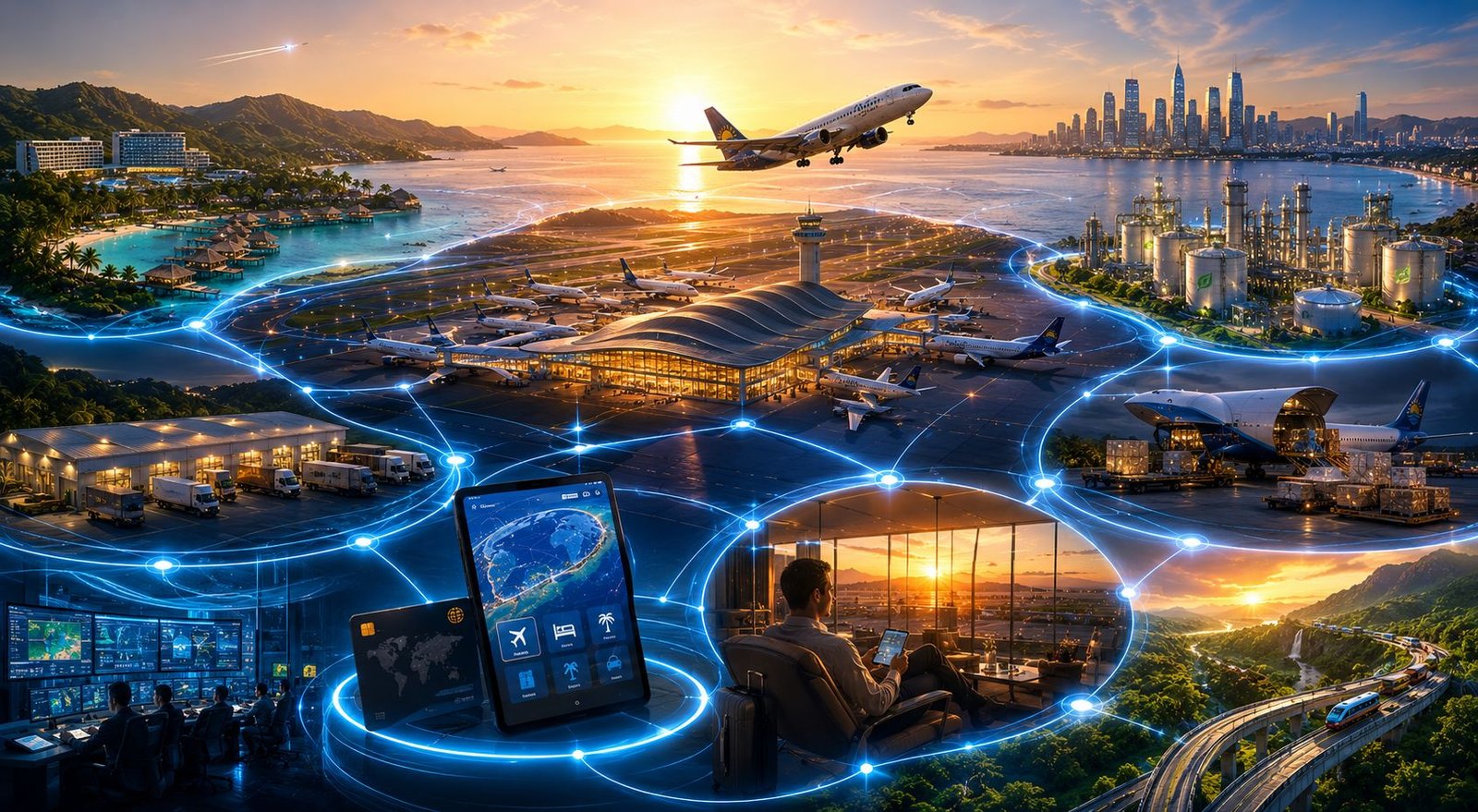 Mooney Alliance multi-layer business model and interconnected aviation route lines