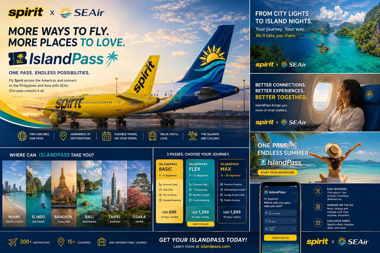 Commercial airliner passenger boarding experience via regional transit node